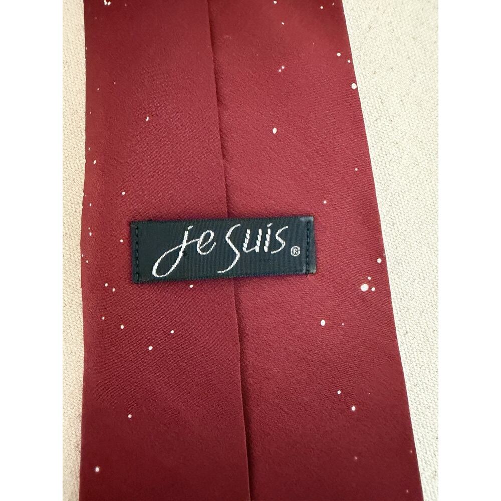 Je Suis Maroon Silk Space Themed Necktie - Picture 3 of 4